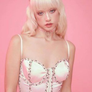 Sugar Thrillz Language Of Flowers Floral Satin Bustier